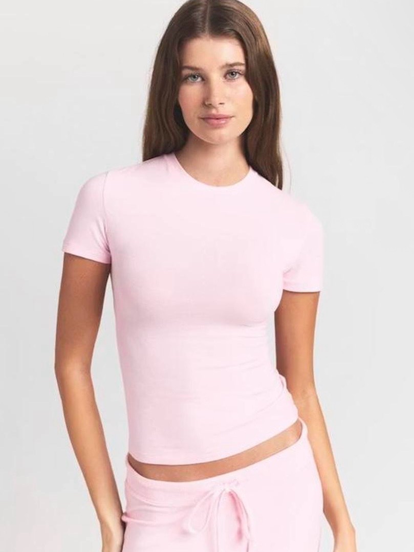 Skims Nwot Cotton Jersey Tshirt In Cherry Blossom Size Medium